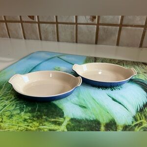 Le Creuset Vintage Ceramic Small Casserole Soufflé Baking Dishes❤️Set of 2🇫🇷